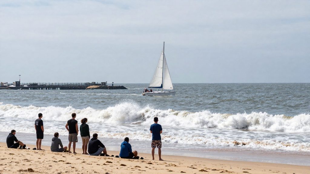 O que caracteriza a corrente de maré numa barra de rio?