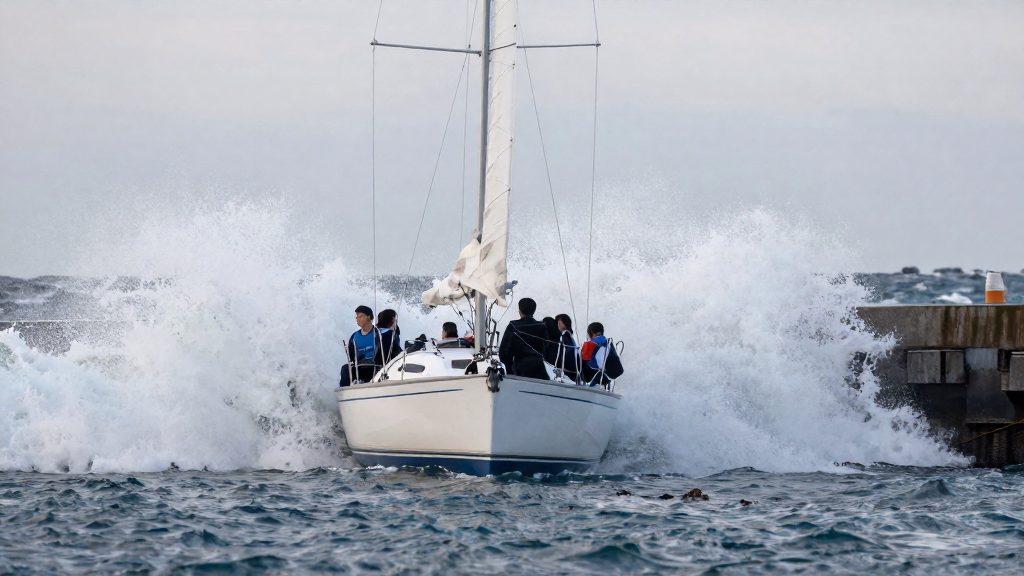 Quando a vazante com ondas torna a travessia perigosa?
