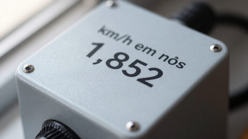 Como converter km/h em nós?