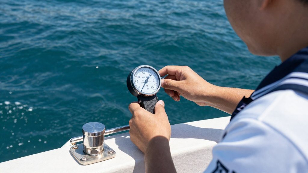 Wie berechnest du die Wassertiefe zu einer bestimmten Zeit?