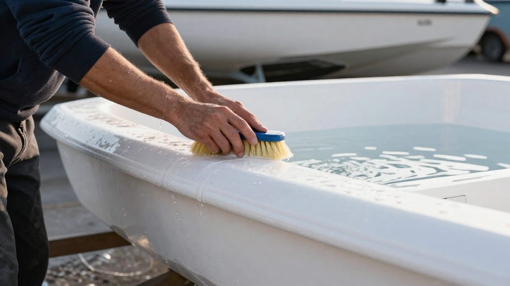 How do you prepare the hull before looking for cracks?