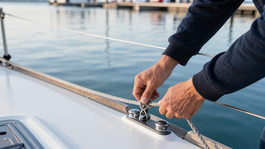 Why use a cleat hitch instead of a simple knot?
