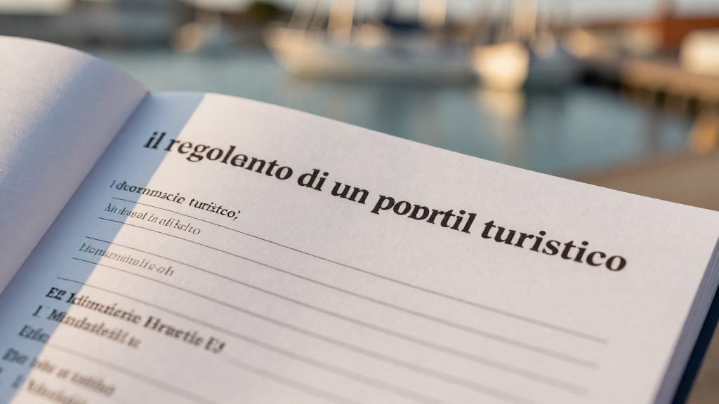 Cosa prevede il regolamento del porto turistico?